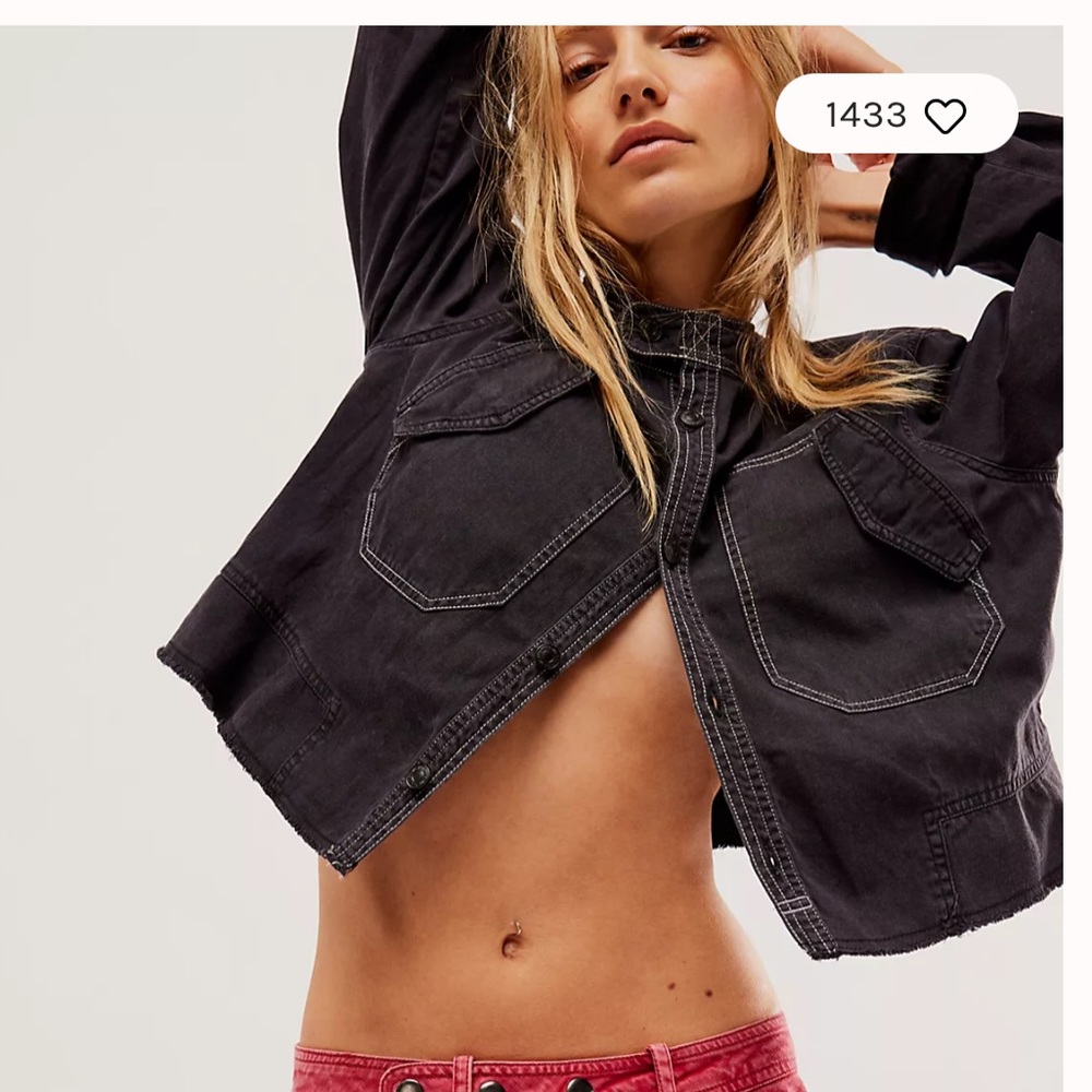 ISO: Free People We The Free Moto Bomber Shirt